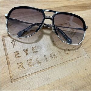 Omega 0015 Black and Silver Sunglasses